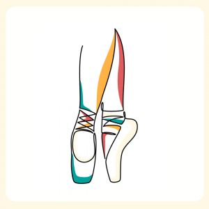 Bild zeigt Spitzenschuhe in one-line-design Point shoes. 5er Karte für Sportmassage.