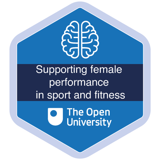 Badge about support female performance in sport and fitness